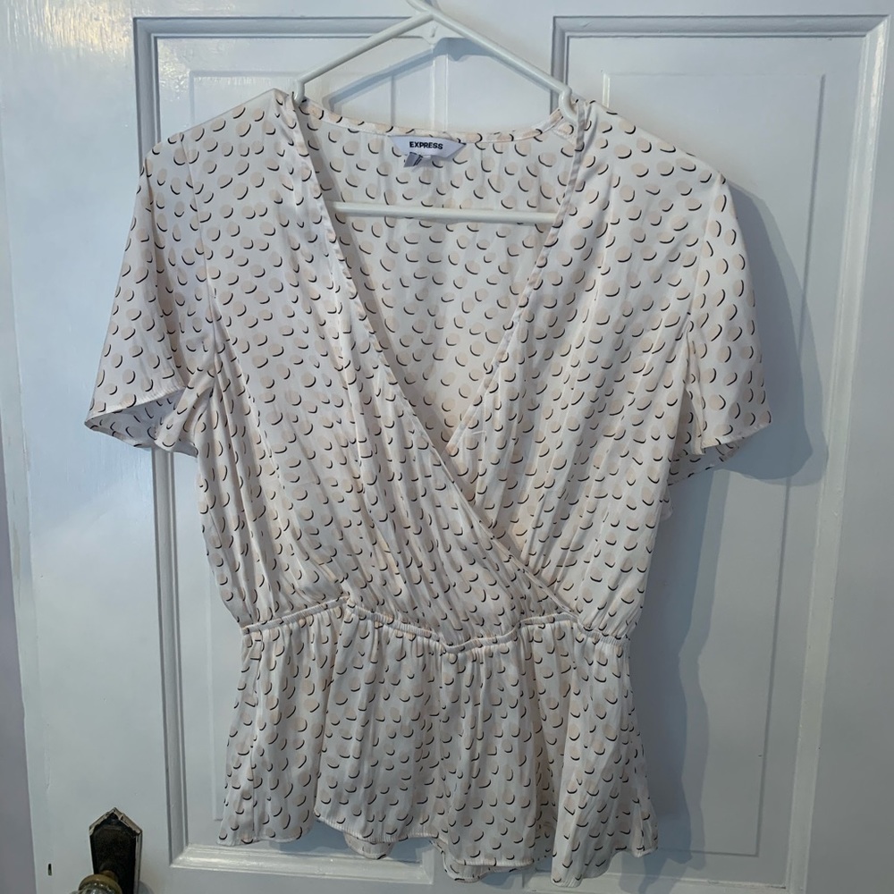 White printed express top